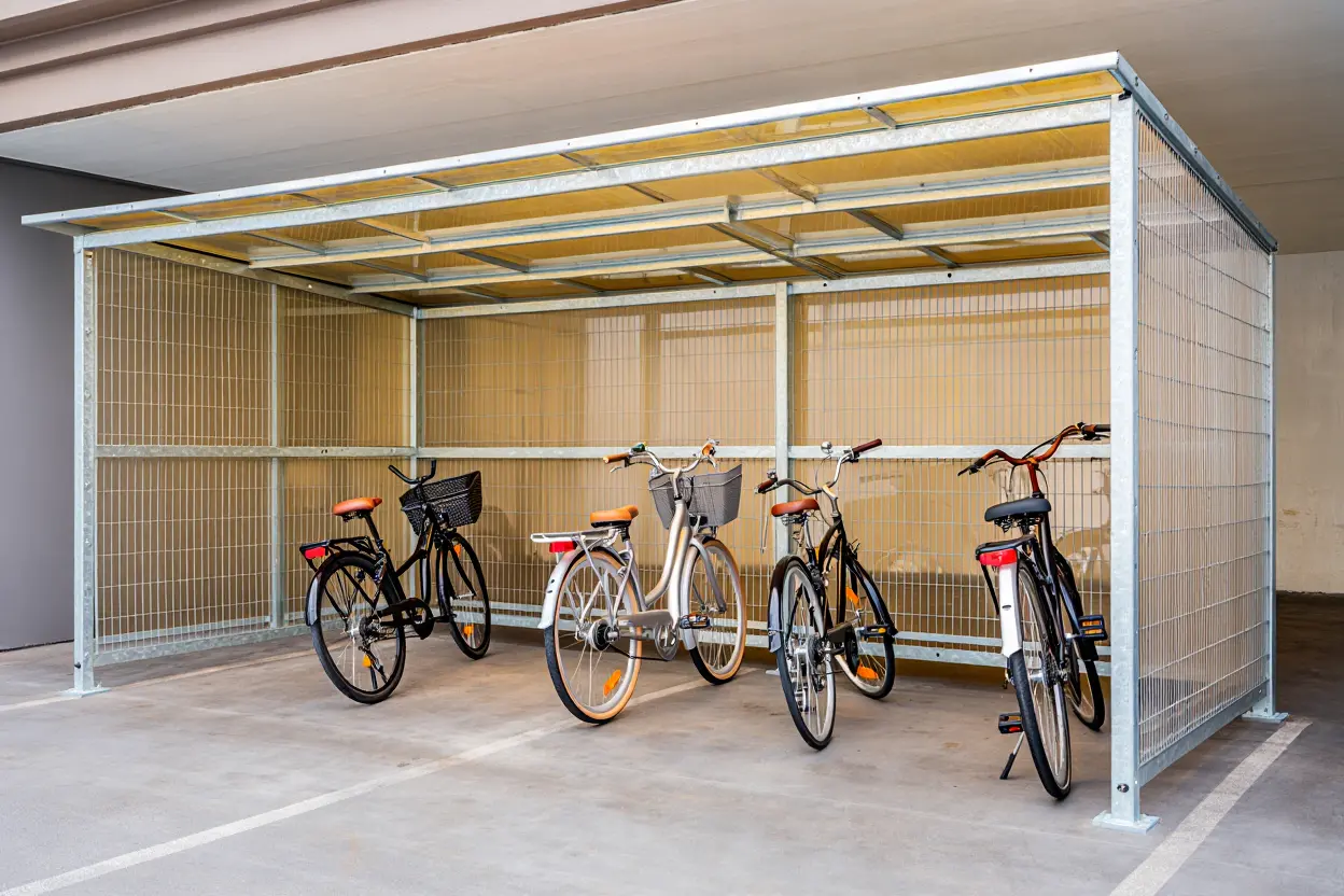 Abri vélo en acier et polycarbonate