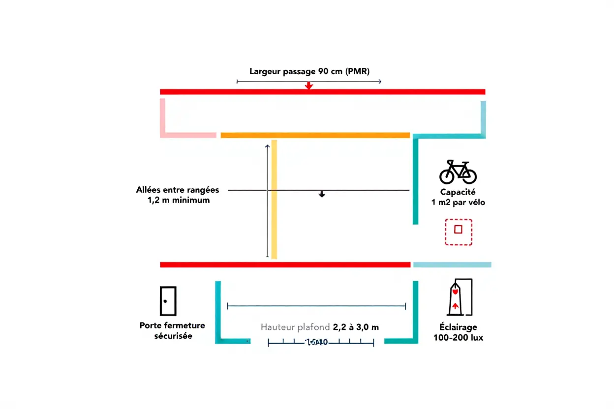 Normes dimensionnelles local vélo