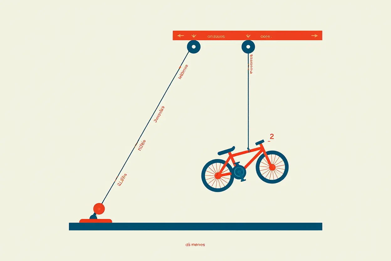 Système de poulies vélo au plafond
