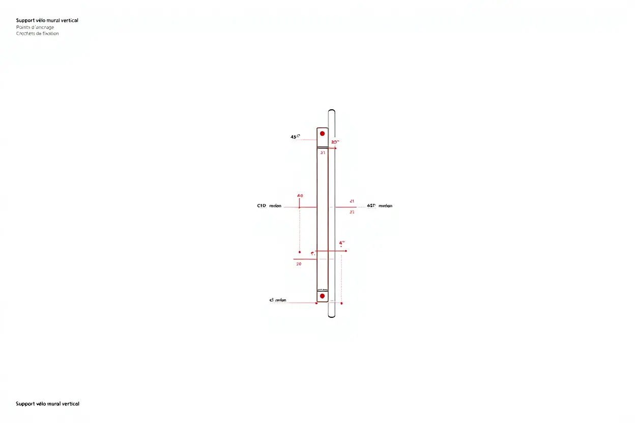 Schéma technique support mural vertical