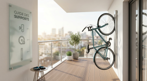 Rangement vélo vertical balcon