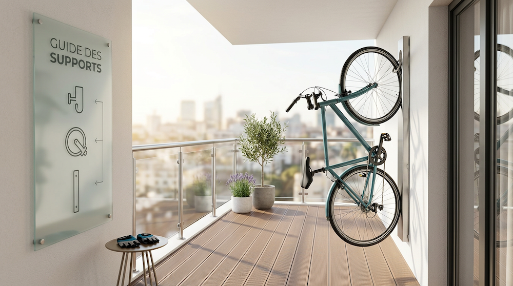 Rangement vélo vertical balcon