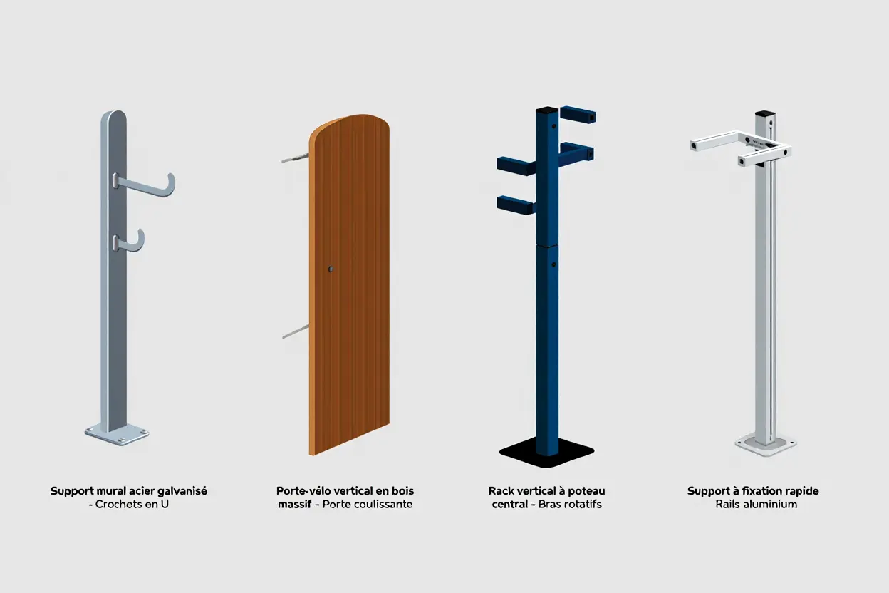 Types de supports vélo verticaux