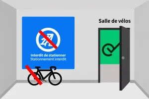 Illustration interdiction stationnement couloir