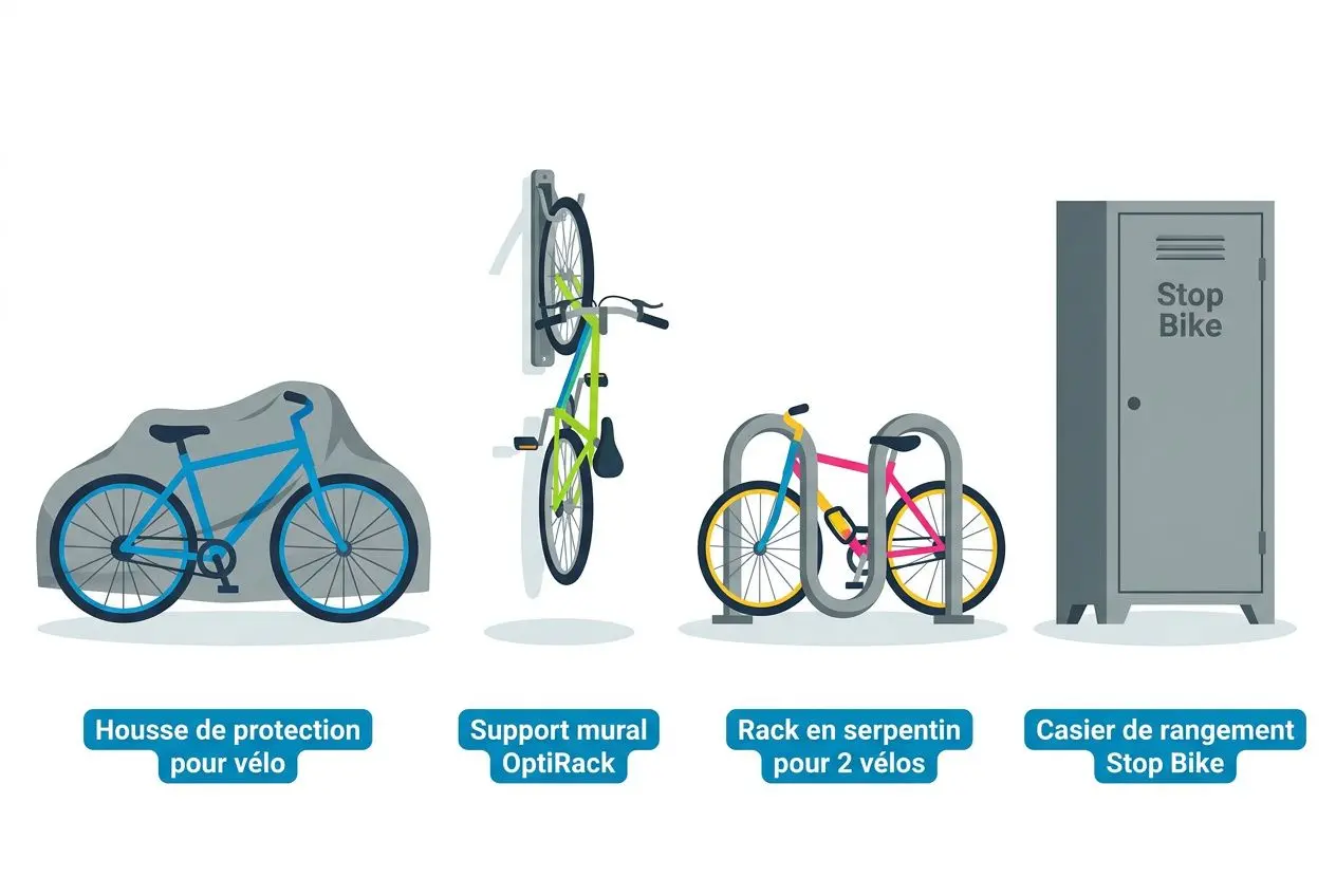 Comparaison des solutions de rangement vélo