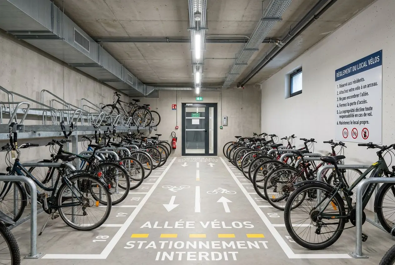 Local de stationnement vélo en immeuble collectif