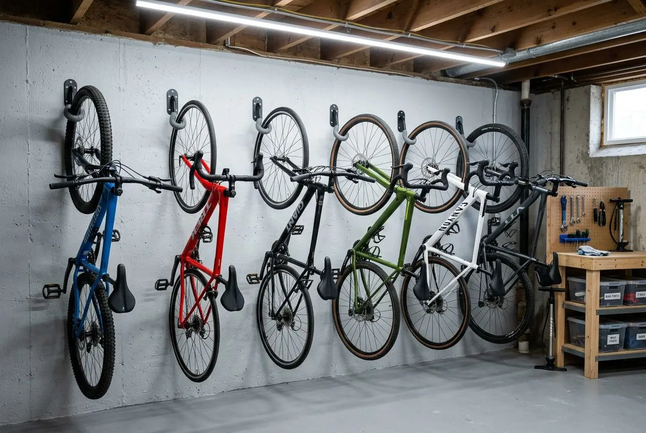 Supports muraux vélo au sous-sol
