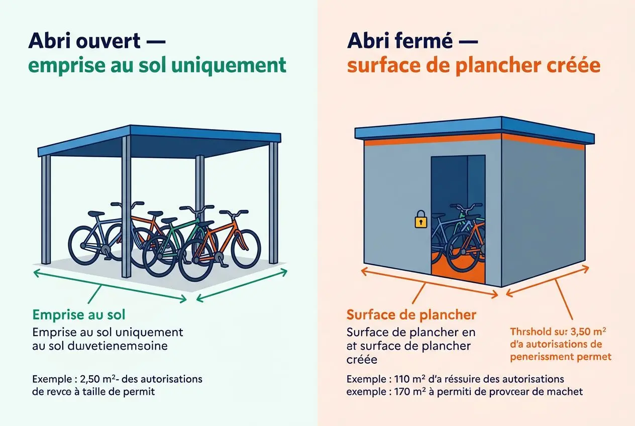Comparaison abri vélo ouvert et fermé
