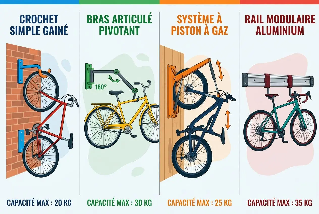 Comparatif des types de supports muraux pour vélo