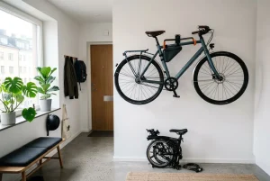 Rangement vélo en appartement sur support mural