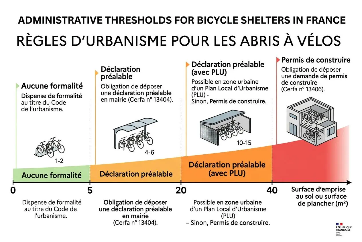 Seuils déclaratifs pour un abri vélo